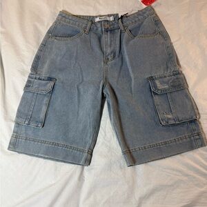 NWT Denim Cargo Shorts